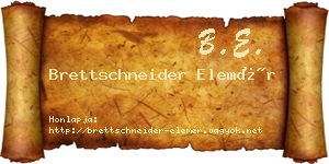 Brettschneider Elemér névjegykártya